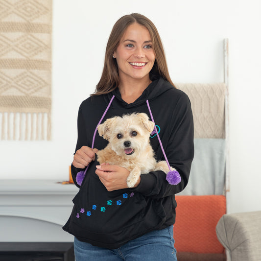 Purple Paw Pet Pouch Hooded Sweatshirt