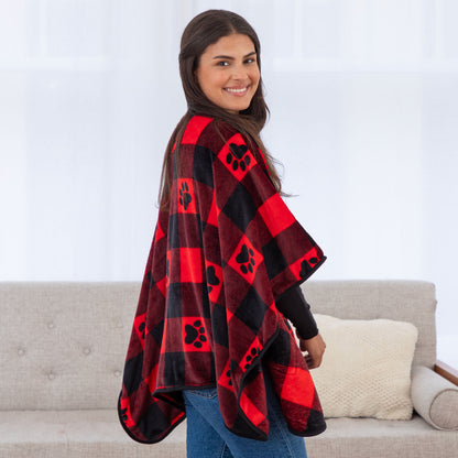 Super Cozy&trade; Paw Print Pocket Shawl