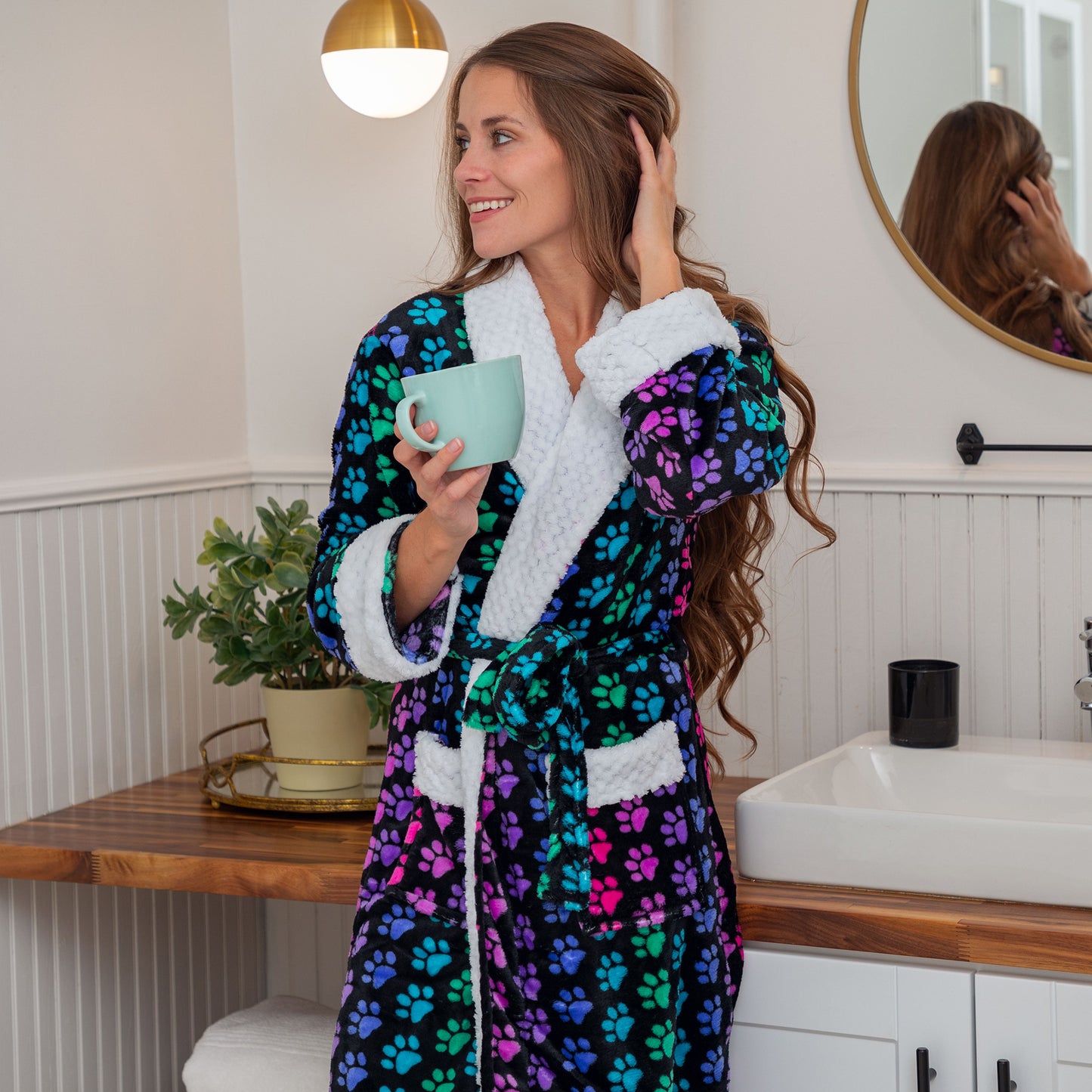 Super Cozy&trade; Rainbow Paws Bathrobe