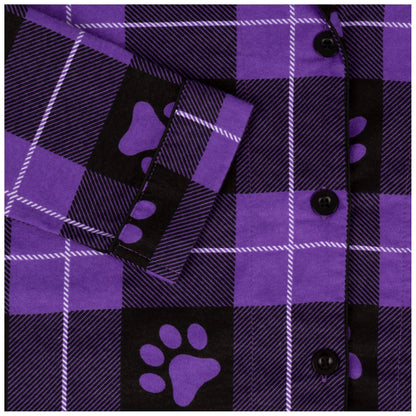Paw Print Flannel Pajama Set No Pockets