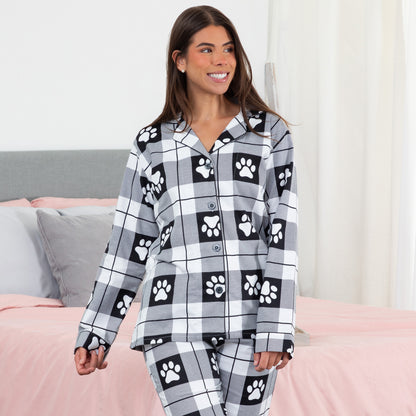 Flannel Paws Pajama Set