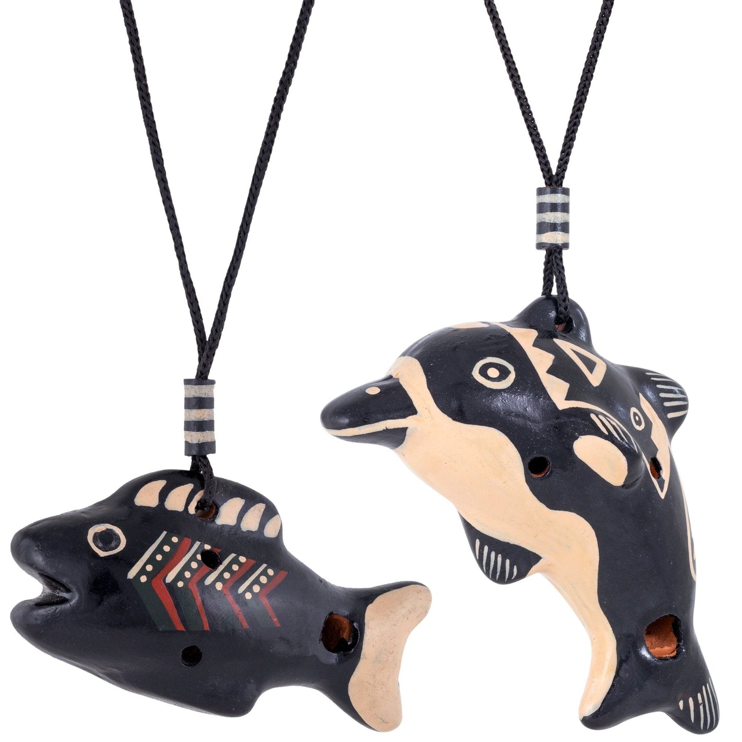 Ceramic Swimmer Ocarina Necklace