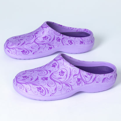 Paw Print Garden Clogs