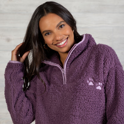 Cozy Paw Plush Sherpa Fleece Pullover