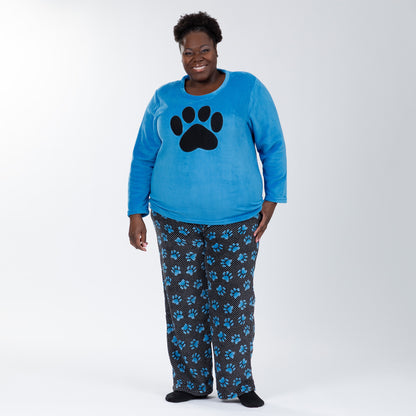 Gradient Paws & Polka Dot Pajama Set