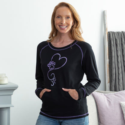 Rainbow Stitch Paw Thermal Long Sleeve Top