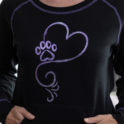 Rainbow Stitch Paw Thermal Long Sleeve Top