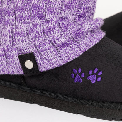 Paw Print Cozy Knitted Ankle Boots