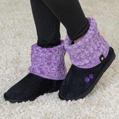 Paw Print Cozy Knitted Ankle Boots