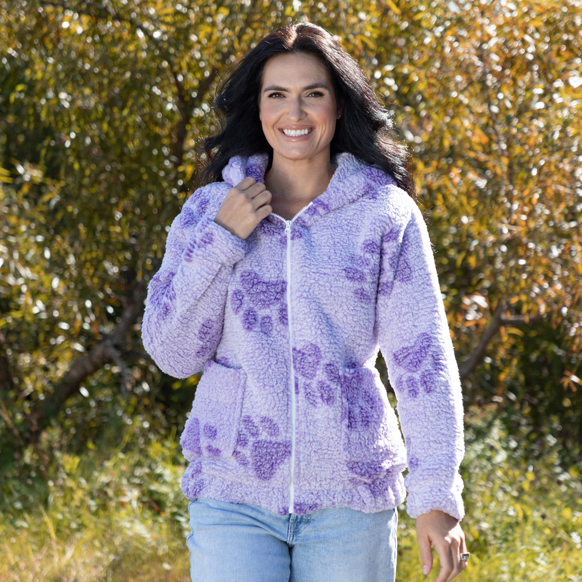 Cozy in Paws Plush Sherpa Fleece Hooded Jacket