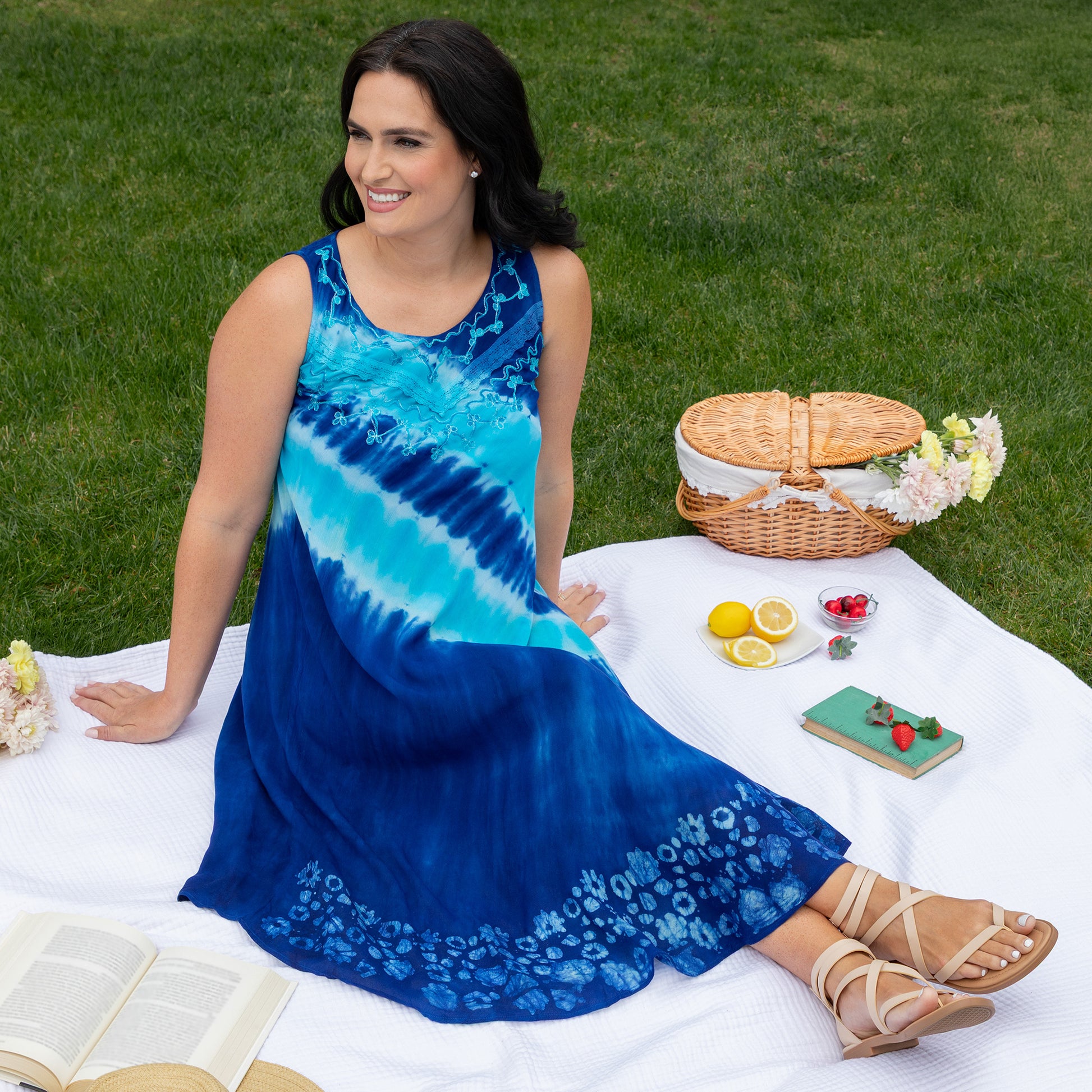 Just My Stripe Tie-Dye Long Dress | Fair Trade | GreaterGood Just My Stripe Tie-Dye Long Dress | Fair Trade | GreaterGood
