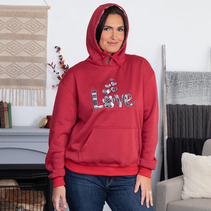 Plaid Love & Paw Hooded Sweatshirt