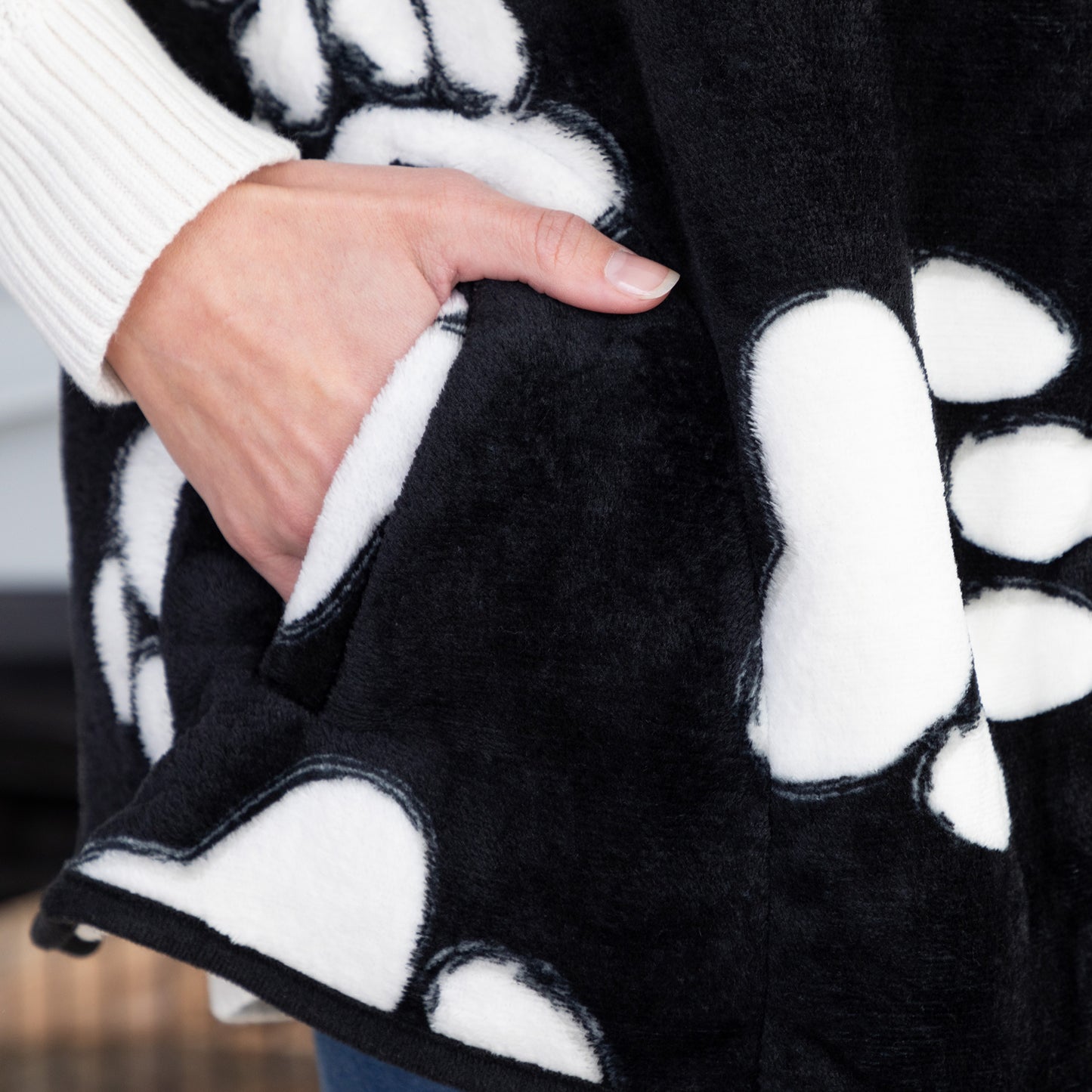 Paw Print Plush Sherpa Fleece-Lined Vest