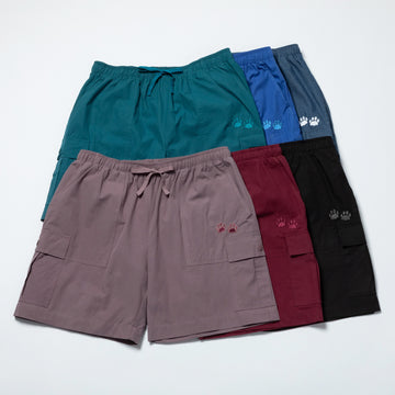 Paw Print Cargo Canvas Shorts