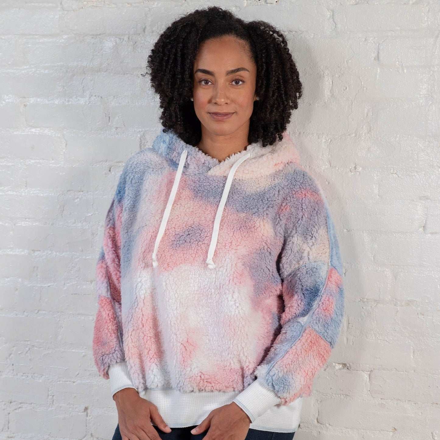 Tie-Dye Plush Sherpa Fleece Hoodie