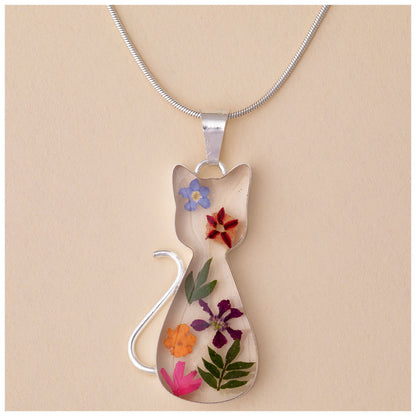 Real Flowers & Sterling Necklace