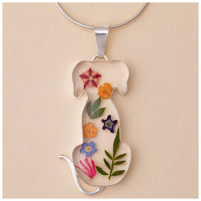 Real Flowers & Sterling Necklace