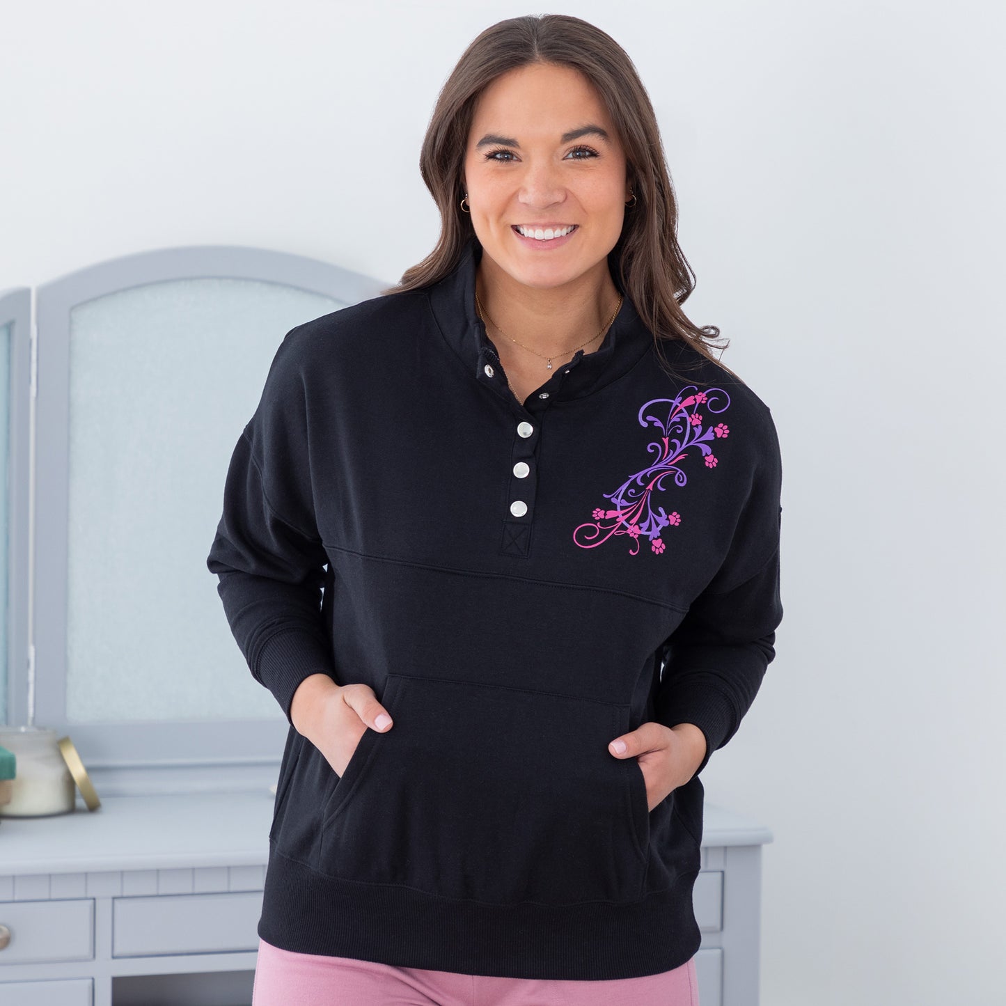 Animal Fun Snap Cadet Pullover