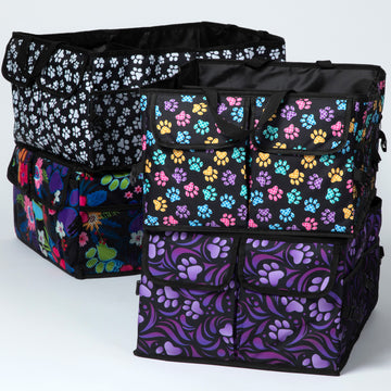 4 Designs Paw Print Car Trunk Foldable Organizer