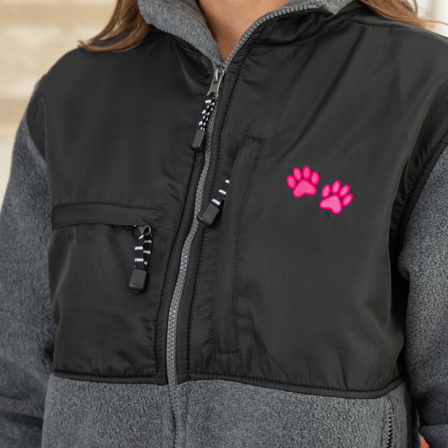 Paw Print Heavyweight Polar Fleece Jacket