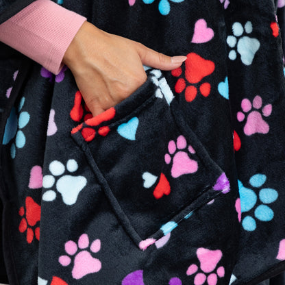 Super Cozy&trade; Paws Fleece Hoodie Cape