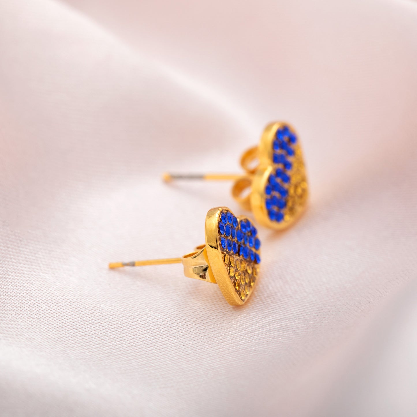 Our Hearts Are With Ukraine Gold Plated Earrings