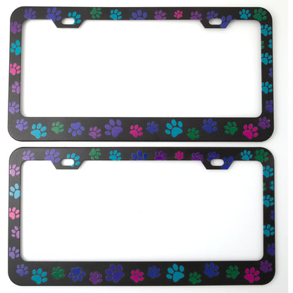 All Over Paws License Plate Frame - Set of 2