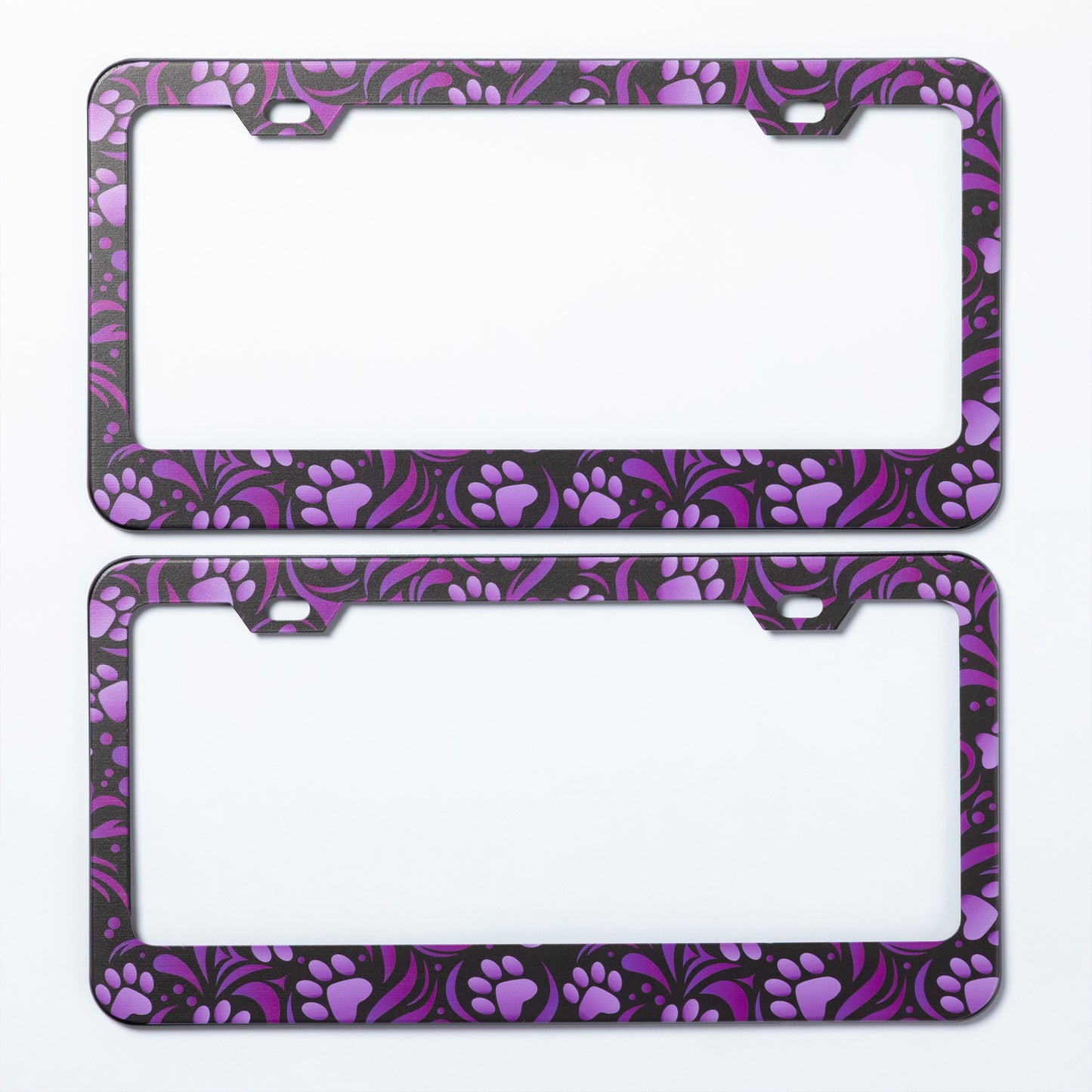 All Over Paws License Plate Frame - Set of 2