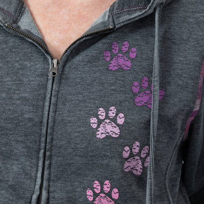 Rainbow Paws Zip Up Burnout Hoodie