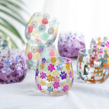 5 Designs All Over Print Glasses - Set of 2