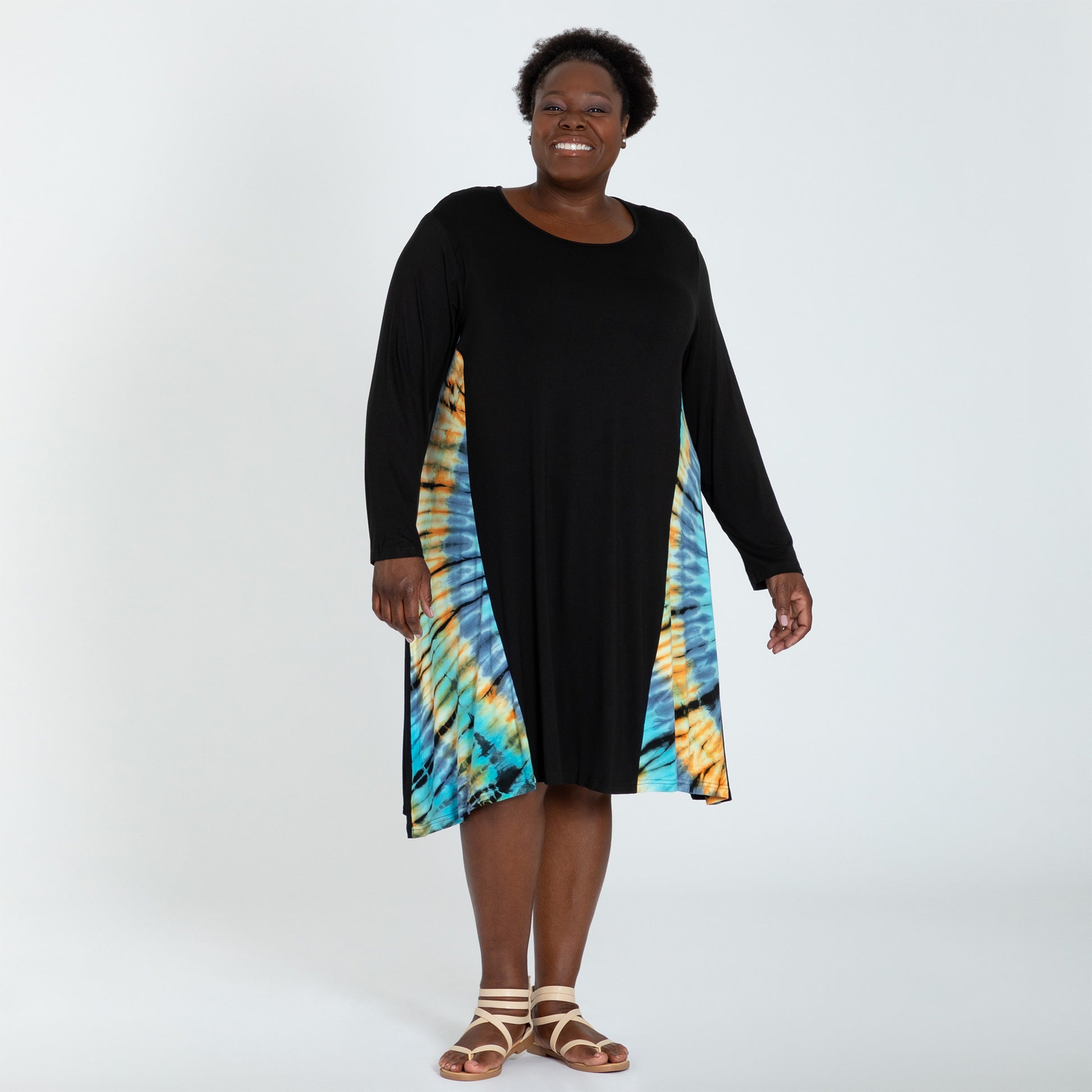Long Sleeve Tie-Dye Side Panel Dress | GreaterGood Long Sleeve Tie-Dye Side Panel Dress | GreaterGood
