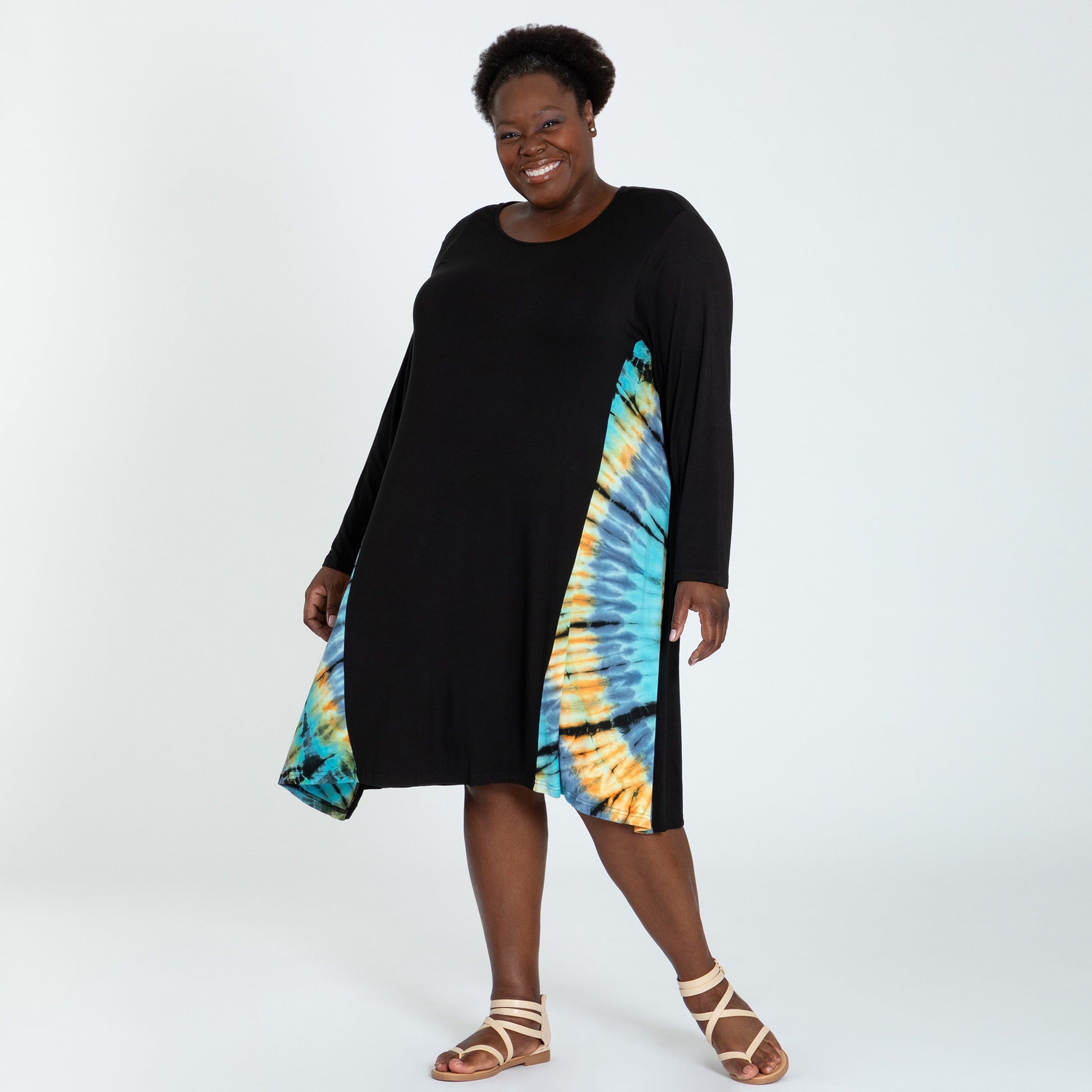 Long Sleeve Tie-Dye Side Panel Dress | GreaterGood Long Sleeve Tie-Dye Side Panel Dress | GreaterGood