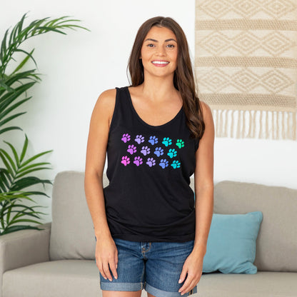 Rainbow Paw Print Tank Top