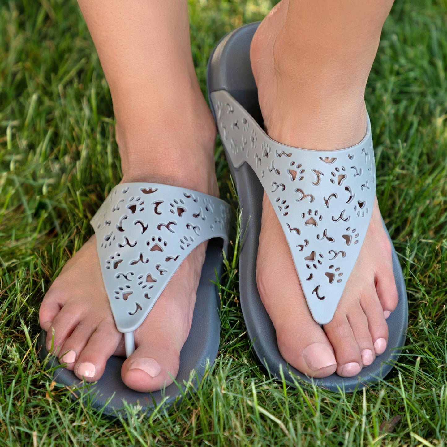 Cut-Out Paw Print Flip Flops