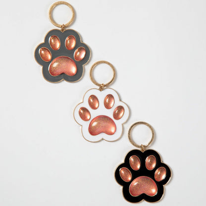 Stay Pawsitive Paw Print Keychain