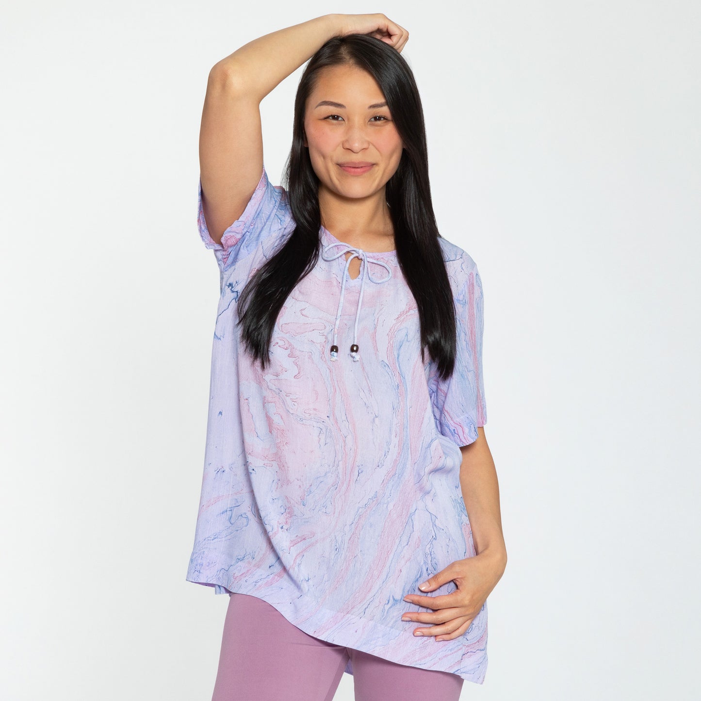 Orchid Swirl Short Sleeve Top