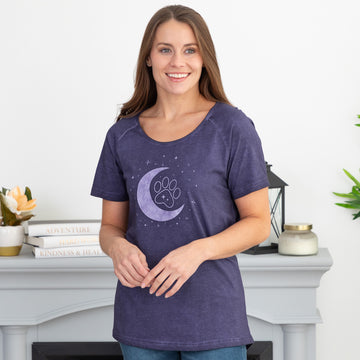 3 Designs Pet & Moon Acid Wash Tee