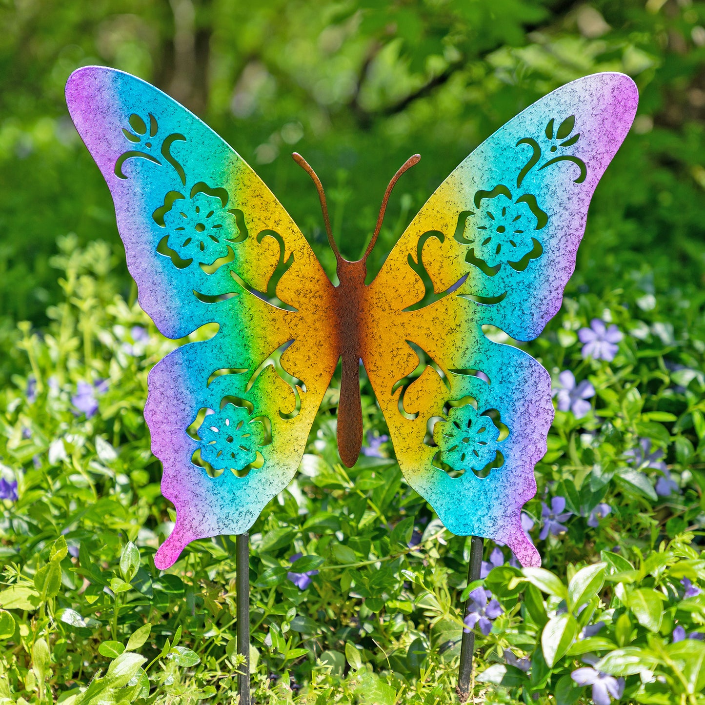 Fluttering Friends Silhouette Garden Stake