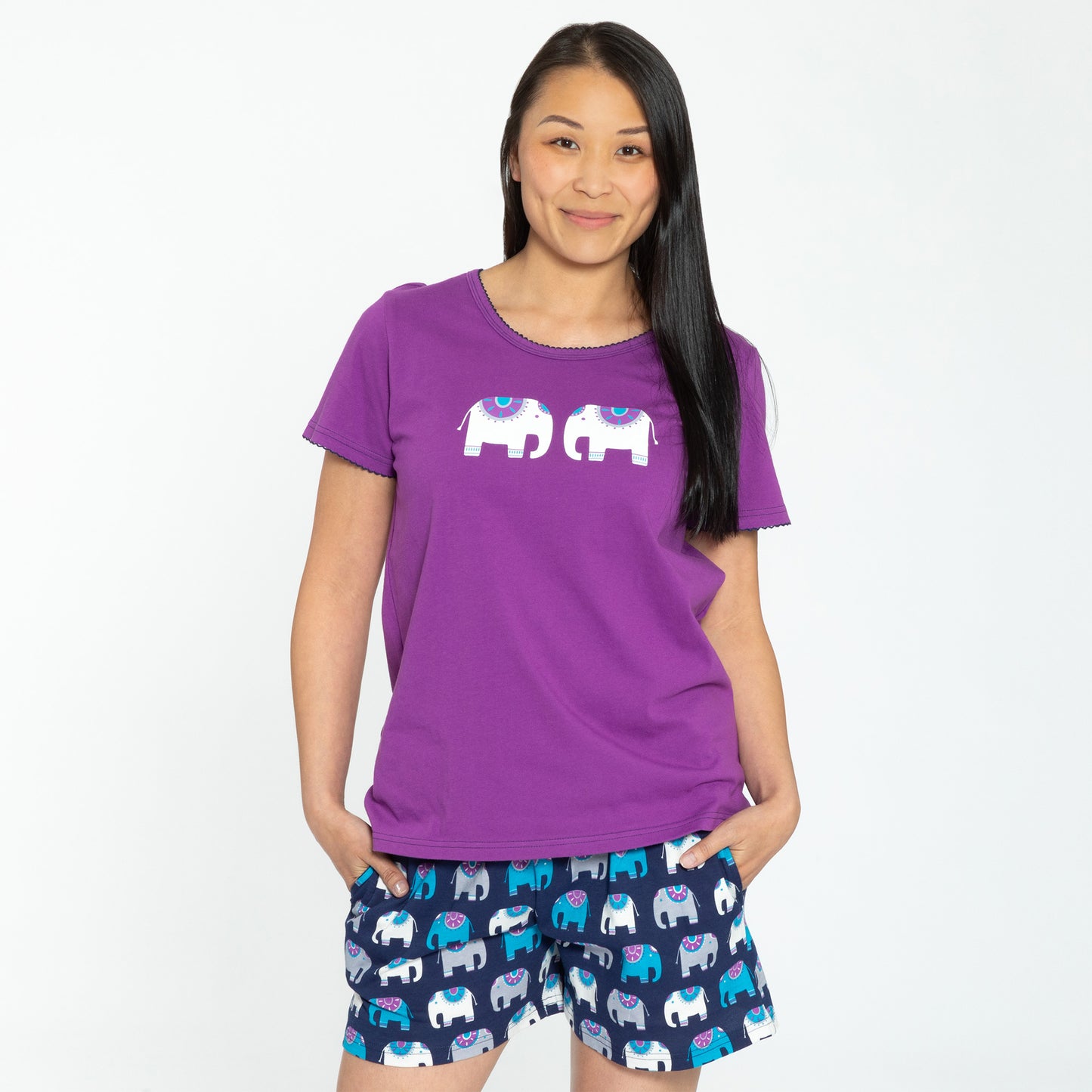 Elephant Fun Pajama Shorts Set