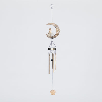 Pet Crescent Moon Solar Wind Chime