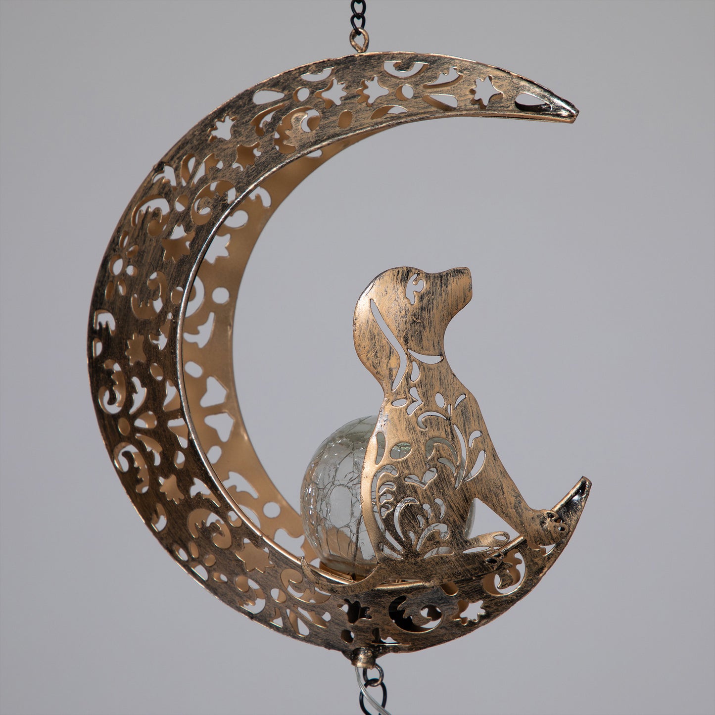 Pet Crescent Moon Solar Wind Chime