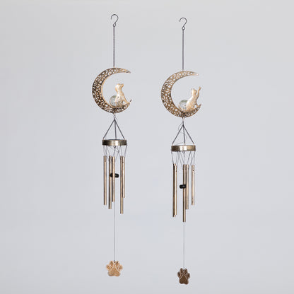 Pet Crescent Moon Solar Wind Chime