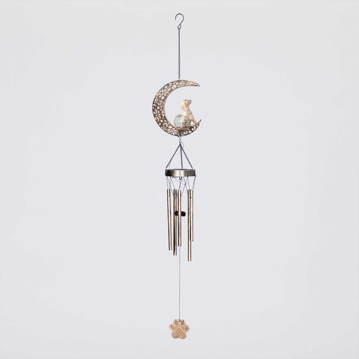 Pet Crescent Moon Solar Wind Chime