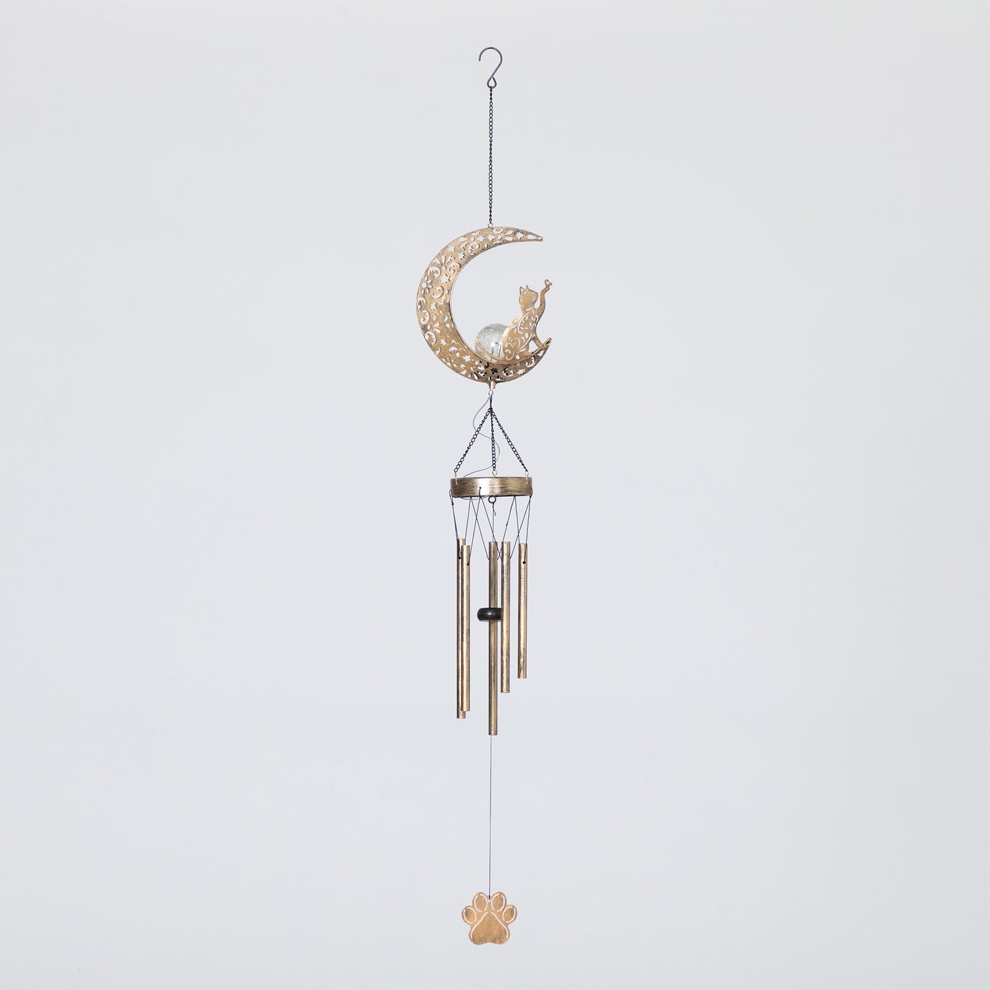 Pet Crescent Moon Solar Wind Chime