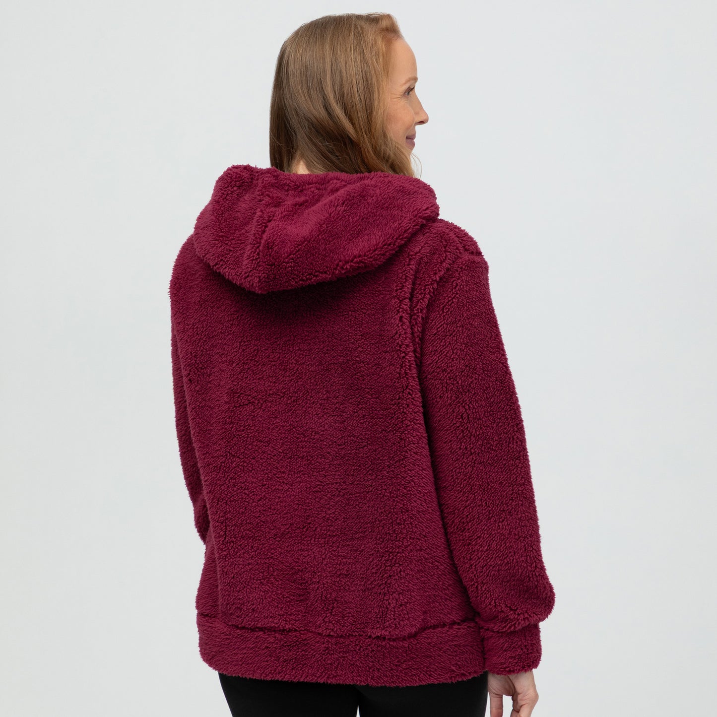 Purple Paws Plush Sherpa Fleece Quarter Zip Hoodie