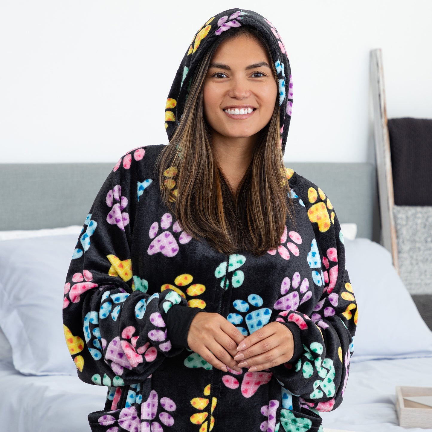 Super Cozy&trade; Premium Full Zip Wearable Hoodie Blanket