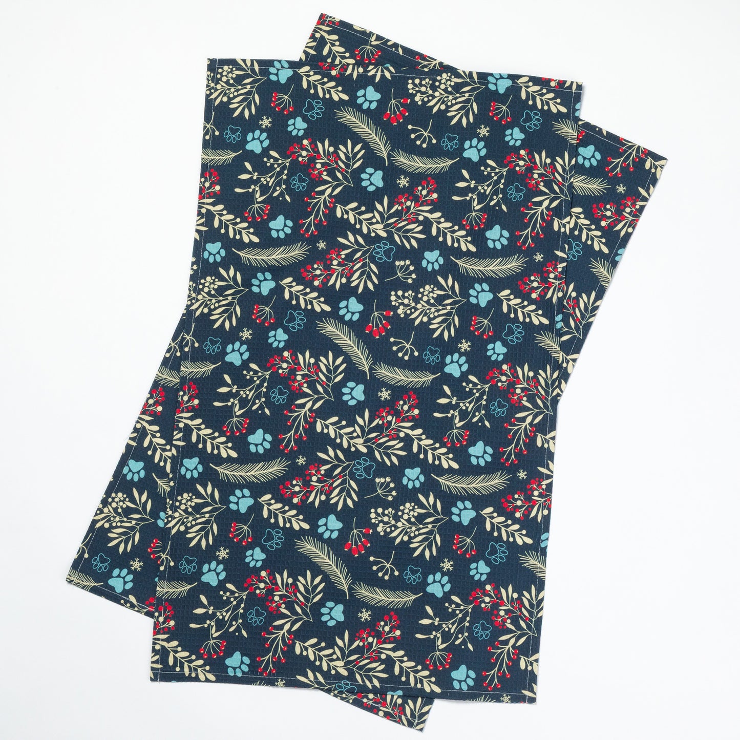 Winter Paws & Gnomes Kitchen Towel - Set of 2