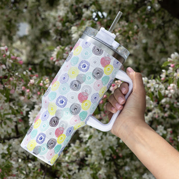 8 Designs Paw Print Vacuum Sealed Stainless Steel Tumbler - 40 oz