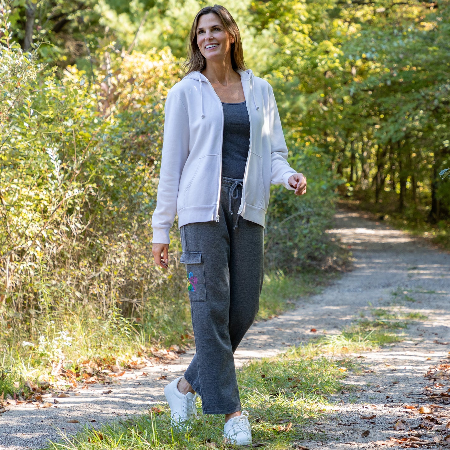 Paw Print Burnout Cargo Pocket Pants