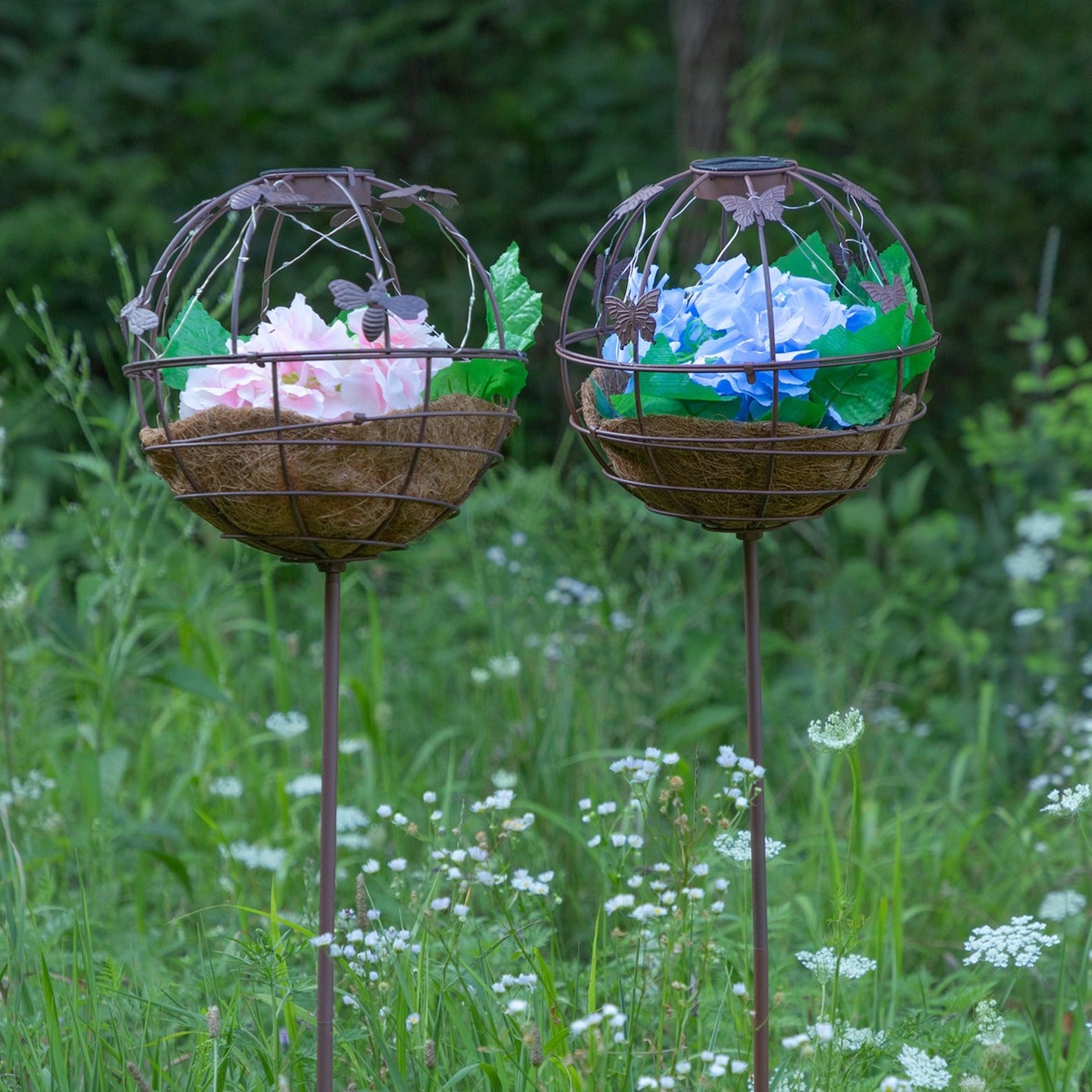 hanging orb sphere garden planter Garden Sphere Solar Planter - Butterfly